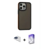 MARSİLYAN™- iPhone 13 Pro Max Kılıf Eksen Işık - Siyah Bilvis 5in1 3D Magic Cam Ekran Koruyucu + Pers Alüminyum Kamera Lens - LT