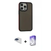 MARSİLYAN™- iPhone 13 Pro Max Kılıf Eksen Işık - Siyah Bilvis 5in1 3D Magic Cam Ekran Koruyucu + Pers Alüminyum Kamera Lens - LT