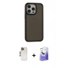 MARSİLYAN™- iPhone 13 Pro Max Kılıf Eksen Işık - Siyah Bilvis 5in1 5D Magic Hayalet Cam Ekran Koruyucu + Shine Kamera Lens - GD