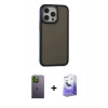 MARSİLYAN™- iPhone 13 Pro Max Kılıf Eksen Işık - Siyah Bilvis 5in1 5D Magic Hayalet Cam Ekran Koruyucu + Yeşil Neon Fosforlu Kamera Lens