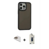 MARSİLYAN™- iPhone 13 Pro Max Kılıf Eksen Işık - Siyah Bilvis Hayalet Cam Ekran Koruyucu + Pers Alüminyum Kamera Lens - GD