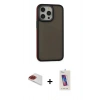 MARSİLYAN™- iPhone 13 Pro Max Kılıf Eksen Işık - Siyah Joko 5D Cam + Pers Alüminyum Kamera Lens - KI