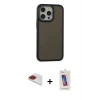 MARSİLYAN™- iPhone 13 Pro Max Kılıf Eksen Işık - Siyah Joko 5D Cam + Pers Alüminyum Kamera Lens - KI