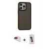 MARSİLYAN™- iPhone 13 Pro Max Kılıf Eksen Işık - Siyah Joko 5D Cam + Pers Alüminyum Kamera Lens - KI