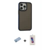 MARSİLYAN™- iPhone 13 Pro Max Kılıf Eksen Işık - Siyah Joko 5D Cam + Shine Kamera Lens Koruma Cam - MI