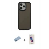 MARSİLYAN™- iPhone 13 Pro Max Kılıf Eksen Işık - Siyah Joko 5D Cam + Shine Kamera Lens Koruma Cam - MI