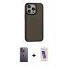 MARSİLYAN™- iPhone 13 Pro Max Kılıf Eksen Işık - Siyah Joko 5D Cam + Neon Fosforlu Kamera Lens - BZ