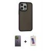 MARSİLYAN™- iPhone 13 Pro Max Kılıf Eksen Işık - Siyah Joko 5D Cam + Neon Fosforlu Kamera Lens - YL