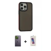 MARSİLYAN™- iPhone 13 Pro Max Kılıf Eksen Işık - Siyah Joko 5D Cam + Neon Fosforlu Kamera Lens - YL