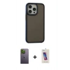 MARSİLYAN™- iPhone 13 Pro Max Kılıf Eksen Işık - Siyah Joko 5D Cam + Neon Fosforlu Kamera Lens - YL