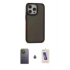 MARSİLYAN™- iPhone 13 Pro Max Kılıf Eksen Işık - Siyah Joko 5D Cam + Neon Fosforlu Kamera Lens - YL