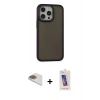 MARSİLYAN™- iPhone 13 Pro Max Kılıf Eksen Işık - Siyah Joko 5D Cam + Pers Alüminyum Kamera Lens - GD