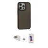 MARSİLYAN™- iPhone 13 Pro Max Kılıf Eksen Işık - Siyah Joko 5D Cam + Pers Alüminyum Kamera Lens - GD