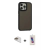 MARSİLYAN™- iPhone 13 Pro Max Kılıf Eksen Işık - Siyah Joko 5D Cam + Pers Alüminyum Kamera Lens - GD