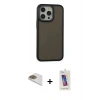 MARSİLYAN™- iPhone 13 Pro Max Kılıf Eksen Işık - Siyah Joko 5D Cam + Pers Alüminyum Kamera Lens - GD