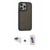 MARSİLYAN™- iPhone 13 Pro Max Kılıf Eksen Işık - Siyah Joko 5D Cam + Pers Alüminyum Kamera Lens - LT