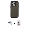 MARSİLYAN™- iPhone 13 Pro Max Kılıf Eksen Işık - Siyah Joko 5D Cam + Pers Alüminyum Kamera Lens - LT
