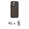 MARSİLYAN™- iPhone 13 Pro Max Kılıf Eksen Işık - Siyah Joko 5D Cam + Rainbow Kamera Lens Koruma Cam - BZ