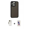 MARSİLYAN™- iPhone 13 Pro Max Kılıf Eksen Işık - Siyah Joko 5D Cam + Shine Kamera Lens - GD