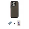 MARSİLYAN™- iPhone 13 Pro Max Kılıf Eksen Işık - Siyah Joko 5D Cam + Shine Kamera Lens Koruma Cam - GI