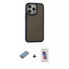 MARSİLYAN™- iPhone 13 Pro Max Kılıf Eksen Işık - Siyah Joko 5D Cam + Shine Kamera Lens Koruma Cam - GI
