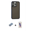 MARSİLYAN™- iPhone 13 Pro Max Kılıf Eksen Işık - Siyah Joko 5D Cam + Shine Kamera Lens Koruma Cam - PE