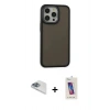 MARSİLYAN™- iPhone 13 Pro Max Kılıf Eksen Işık - Siyah Joko 5D Cam + Pers Alüminyum Kamera Lens - SABE