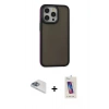 MARSİLYAN™- iPhone 13 Pro Max Kılıf Eksen Işık - Siyah Joko 5D Cam + Pers Alüminyum Kamera Lens - SABE