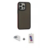 MARSİLYAN™- iPhone 13 Pro Max Kılıf Eksen Işık - Siyah Joko 5D Cam + Pers Alüminyum Kamera Lens - SABE