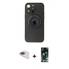 MARSİLYAN™- iPhone 13 Pro Max Kılıf Eksen Klasik Prime - Şeffaf 360 Full Body Arka Koruyucu + Pers Alüminyum Kamera Lens - GI
