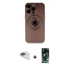MARSİLYAN™- iPhone 13 Pro Max Kılıf Eksen Klasik Prime - Şeffaf 360 Full Body Arka Koruyucu + Pers Alüminyum Kamera Lens - GI