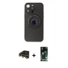 MARSİLYAN™- iPhone 13 Pro Max Kılıf Eksen Klasik Prime - Şeffaf 360 Full Body Arka Koruyucu + Raze Metal Kamera Lens - GD
