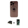 MARSİLYAN™- iPhone 13 Pro Max Kılıf Eksen Klasik Prime - Şeffaf 360 Full Body Arka Koruyucu + Raze Metal Kamera Lens - GD