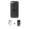 MARSİLYAN™- iPhone 13 Pro Max Kılıf Eksen Klasik Prime - Şeffaf 360 Full Body Arka Koruyucu + Gold Shine Kamera Lens