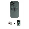 MARSİLYAN™- iPhone 13 Pro Max Kılıf Eksen Klasik Prime - Şeffaf 360 Full Body Arka Koruyucu + Rainbow Kamera Lens Koruma Cam - KI