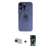 MARSİLYAN™- iPhone 13 Pro Max Kılıf Eksen Klasik Prime - Şeffaf 360 Full Body Arka Koruyucu + Rainbow Kamera Lens Koruma Cam - KI