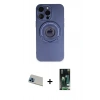 MARSİLYAN™- iPhone 13 Pro Max Kılıf Eksen Klasik Prime - Şeffaf 360 Full Body Arka Koruyucu + Rainbow Kamera Lens Koruma Cam - MI