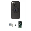 MARSİLYAN™- iPhone 13 Pro Max Kılıf Eksen Klasik Prime - Şeffaf 360 Full Body Arka Koruyucu + Rainbow Kamera Lens Koruma Cam - MI