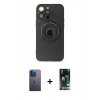 MARSİLYAN™- iPhone 13 Pro Max Kılıf Eksen Klasik Prime - Şeffaf 360 Full Body Arka Koruyucu + Neon Fosforlu Kamera Lens - MI