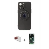 MARSİLYAN™- iPhone 13 Pro Max Kılıf Eksen Klasik Prime - Şeffaf 360 Full Body Arka Koruyucu + Pers Alüminyum Kamera Lens - KI