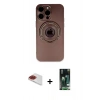 MARSİLYAN™- iPhone 13 Pro Max Kılıf Eksen Klasik Prime - Şeffaf 360 Full Body Arka Koruyucu + Pers Alüminyum Kamera Lens - KI
