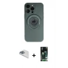 MARSİLYAN™- iPhone 13 Pro Max Kılıf Eksen Klasik Prime - Şeffaf 360 Full Body Arka Koruyucu + Pers Alüminyum Kamera Lens - SABE