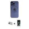 MARSİLYAN™- iPhone 13 Pro Max Kılıf Eksen Klasik Prime - Şeffaf 360 Full Body Arka Koruyucu + Rainbow Kamera Lens Koruma Cam - MR