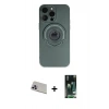 MARSİLYAN™- iPhone 13 Pro Max Kılıf Eksen Klasik Prime - Şeffaf 360 Full Body Arka Koruyucu + Rainbow Kamera Lens Koruma Cam - MR