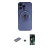 MARSİLYAN™- iPhone 13 Pro Max Kılıf Eksen Klasik Prime - Şeffaf 360 Full Body Arka Koruyucu + Renkli Kamera Lens Koruma Cam - SI