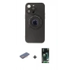 MARSİLYAN™- iPhone 13 Pro Max Kılıf Eksen Klasik Prime - Şeffaf 360 Full Body Arka Koruyucu + Renkli Kamera Lens Koruma Cam - PE