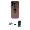 MARSİLYAN™- iPhone 13 Pro Max Kılıf Eksen Klasik Prime - Şeffaf 360 Full Body Arka Koruyucu + Renkli Kamera Lens Koruma Cam - SI