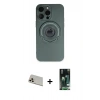 MARSİLYAN™- iPhone 13 Pro Max Kılıf Eksen Klasik Prime - Şeffaf 360 Full Body Arka Koruyucu + Rainbow Kamera Lens Koruma Cam - REGD