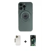 MARSİLYAN™- iPhone 13 Pro Max Kılıf Eksen Klasik Prime - Şeffaf 360 Full Body Arka Koruyucu + Shine Kamera Lens - GD