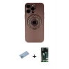 MARSİLYAN™- iPhone 13 Pro Max Kılıf Eksen Klasik Prime - Şeffaf 360 Full Body Arka Koruyucu + Shine Kamera Lens Koruma Cam - MI